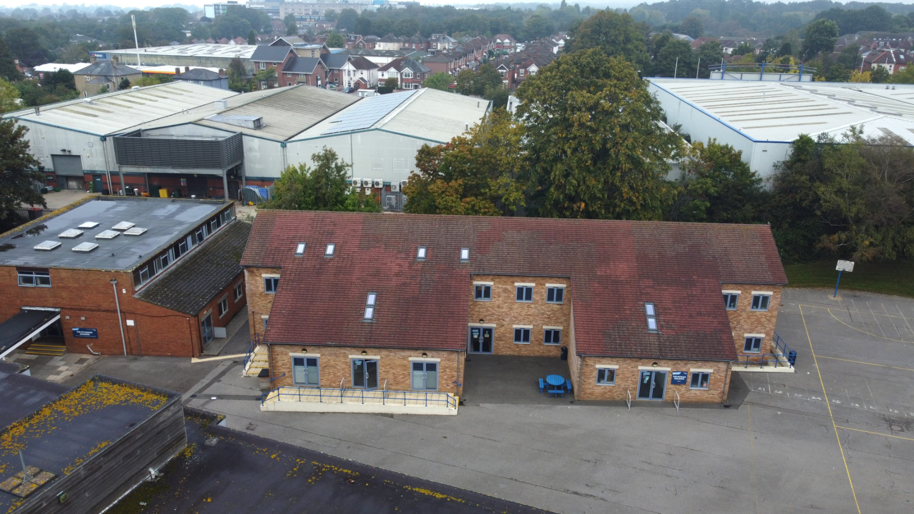 Completed roofing project at a school in Shirley Southampton School Building in Shirley, Southampton Hampshire showcasing the completed roofing project