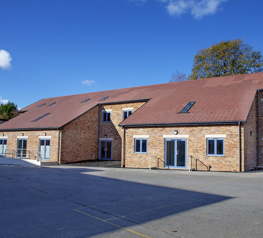 Exterior of the new teaching block at Upper Shirley High School Southampton after structural and external works
