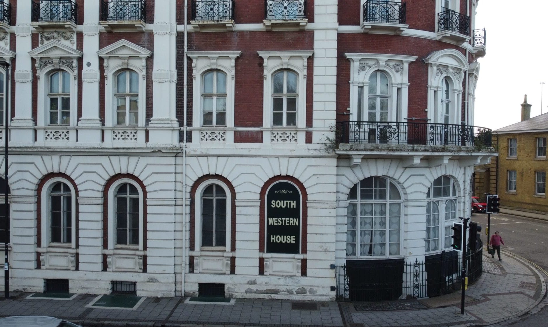 Exterior view of South Western House historic building showing restored façade and architectural detailing.