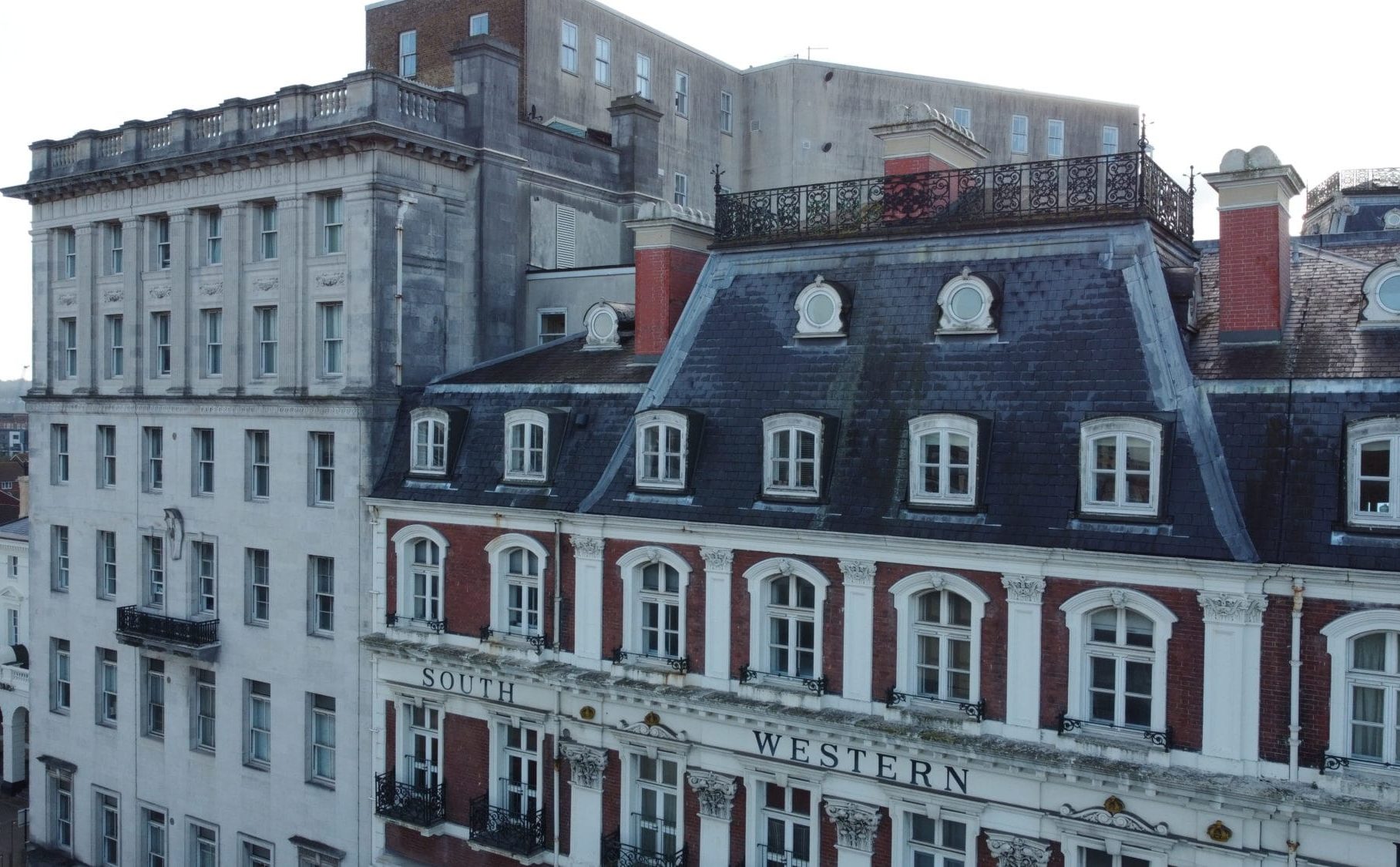 Exterior view of South Western House historic building showing restored façade and architectural detailing.